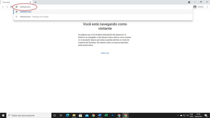 Digitando URL